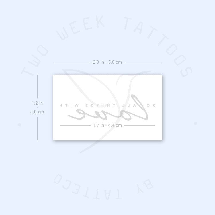 Tatuaje semipermanente "Hazlo todo con amor" - Juego de 2