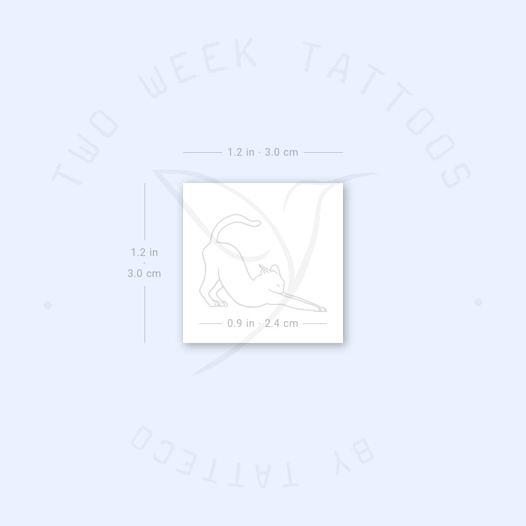 Tatuaje semipermanente de gato estirado - Juego de 2