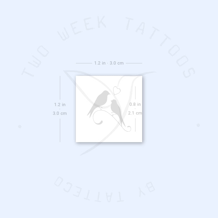 Birds In Love Semi-Permanent Tattoo - Set of 2