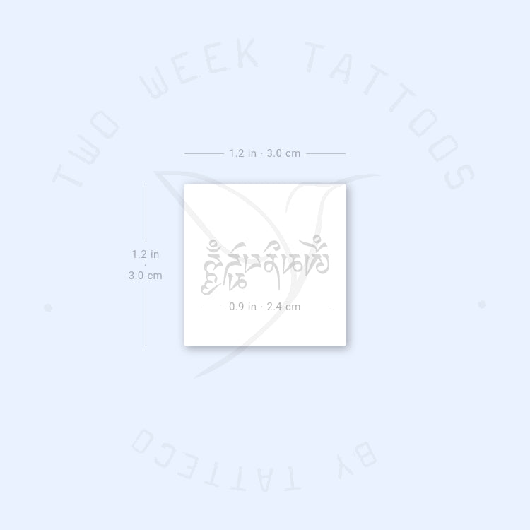 Om Mani Padme Hum Semi-Permanent Tattoo - Set of 2