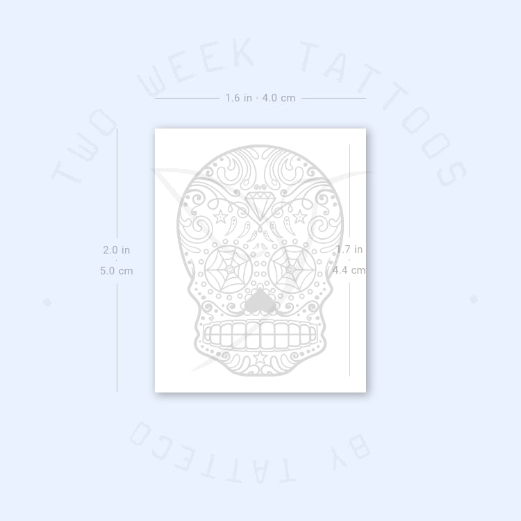 Tatuaje semipermanente de calavera de azúcar (juego de 2)