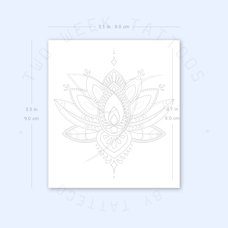 Ornamental Lotus Semi-Permanent Tattoo - Set of 2
