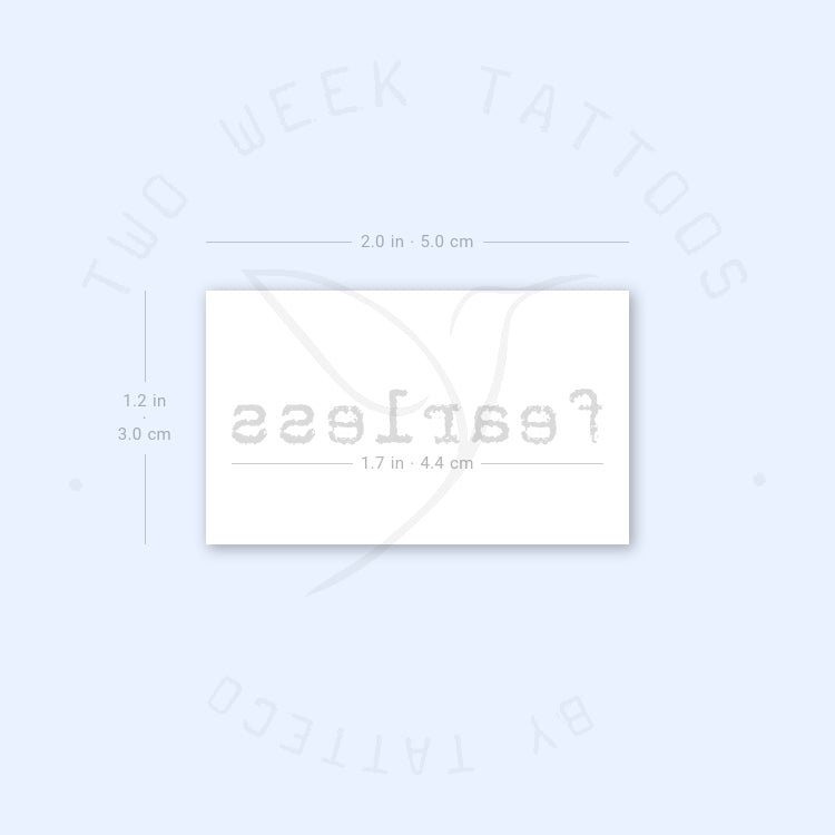 Typewriter Fearless Semi-Permanent Tattoo - Set of 2