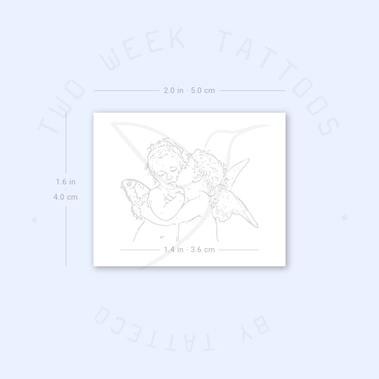 Tatuaje semipermanente de primer beso con arte lineal (juego de 2)