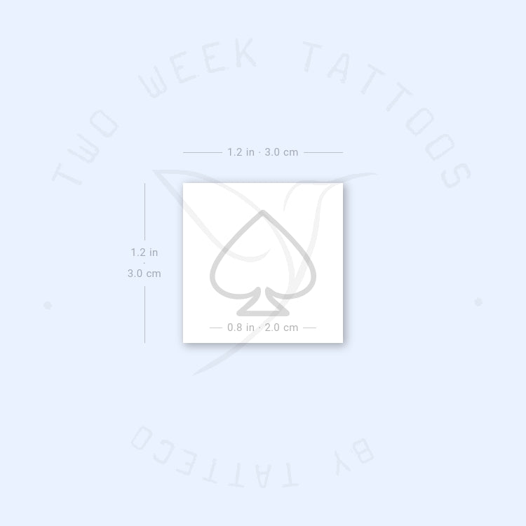 Spade Outline Semi-Permanent Tattoo - Set of 2