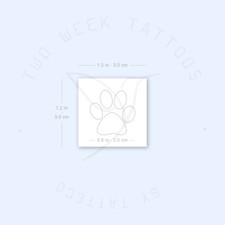 Paw Outline Semi-Permanent Tattoo - Set of 2