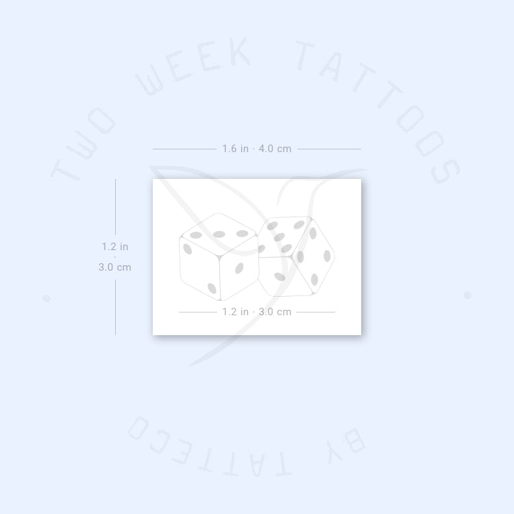Dice Semi-Permanent Tattoo - Set of 2