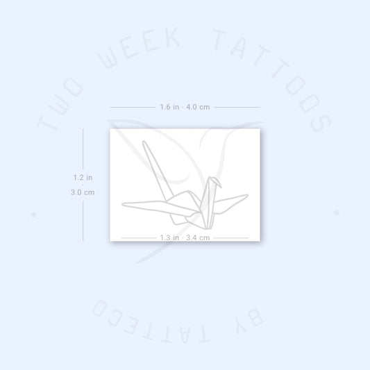Tatuaje semipermanente de grulla de origami (juego de 2)