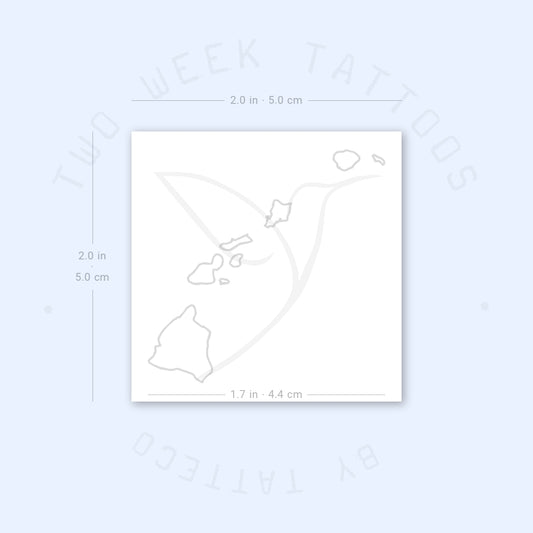 Tatuaje semipermanente del mapa de las islas hawaianas (juego de 2)
