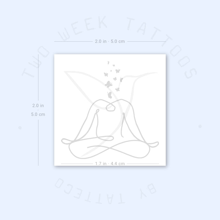 Tatuaje semipermanente de mariposa meditadora (juego de 2)
