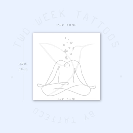 Tatuaje semipermanente de mariposa meditadora (juego de 2)