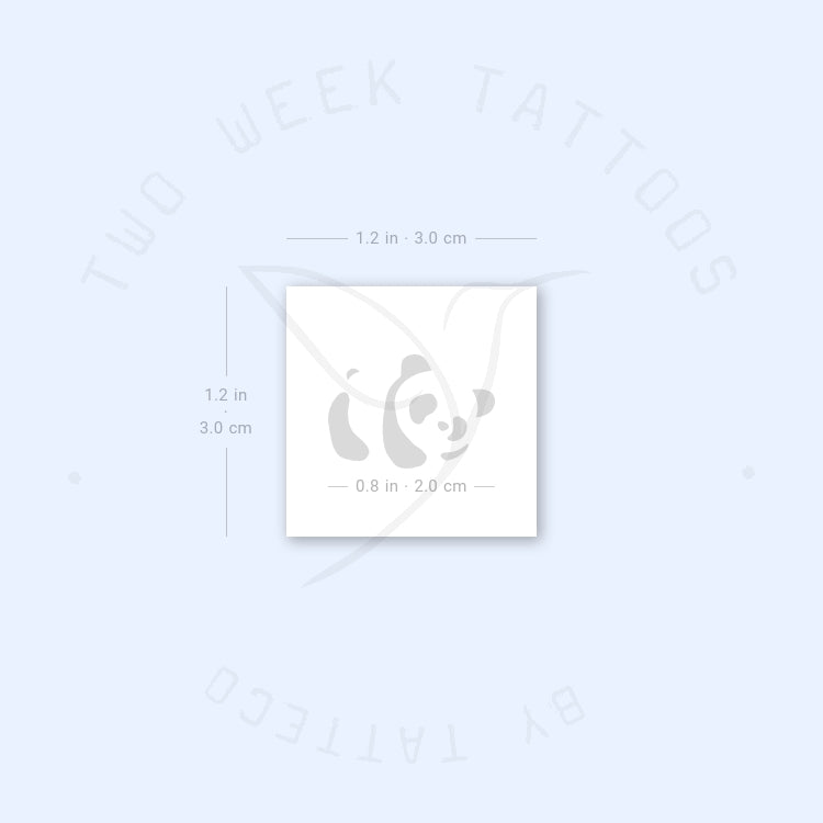 Tatuaje semipermanente de oso panda (juego de 2)