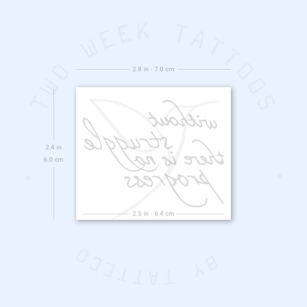 Without Struggle There Is No Progress Semi-Permanent Tattoo - Set of 2
