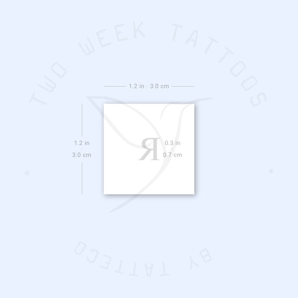 R Serif Uppercase Semi-Permanent Tattoo - Set of 2