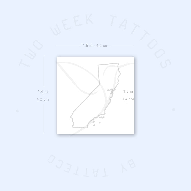 California Map Semi-Permanent Tattoo - Set of 2