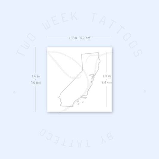 Tatuaje semipermanente del mapa de California (juego de 2)