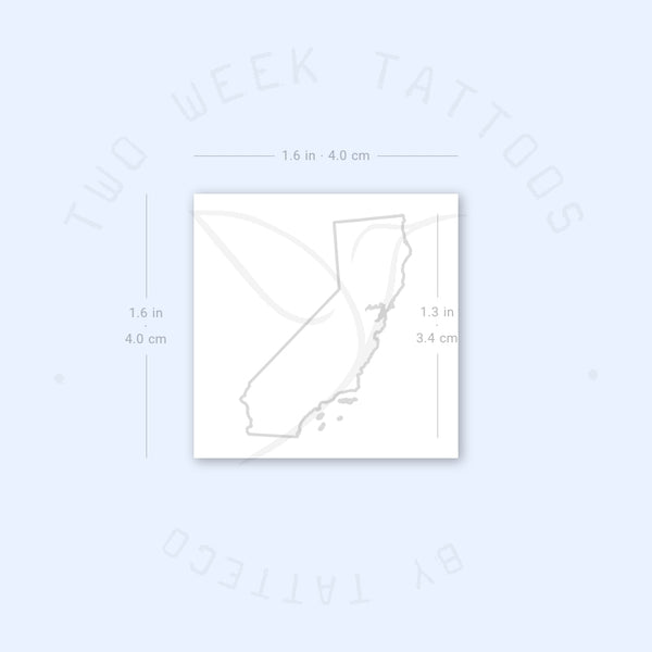 California Map Semi-Permanent Tattoo - Set of 2