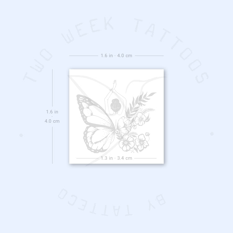 Tatuaje semipermanente "Mujer Flor Mariposa" de Malak Aboyosif (juego de 2)