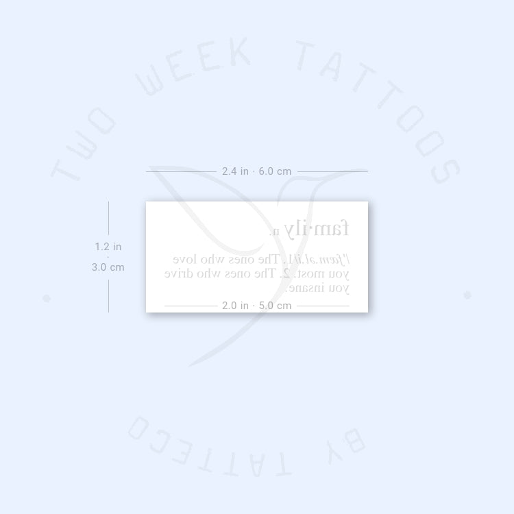 Family Description Semi-Permanent Tattoo - Set of 2