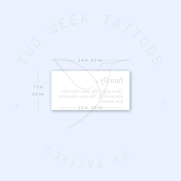 Family Description Semi-Permanent Tattoo - Set of 2