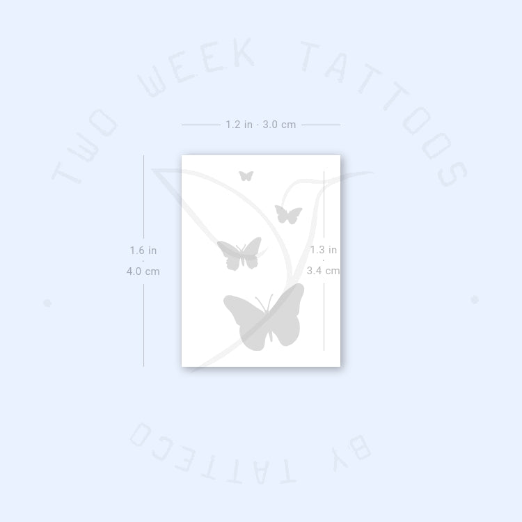 Tatuaje semipermanente de familia de mariposas (juego de 2)
