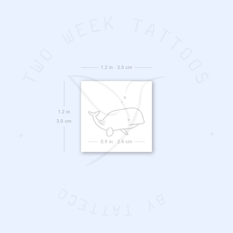 Tatuaje semipermanente minimalista de ballena (juego de 2)