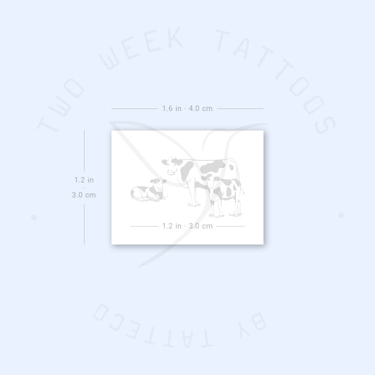 Tatuaje semipermanente de familia de vacas (juego de 2)