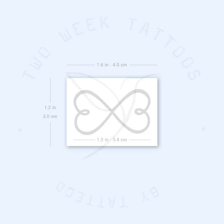 Double Infinity Heart Semi-Permanent Tattoo - Set of 2