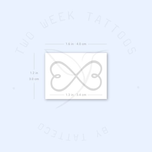 Tatuaje semipermanente de corazón infinito doble (juego de 2)