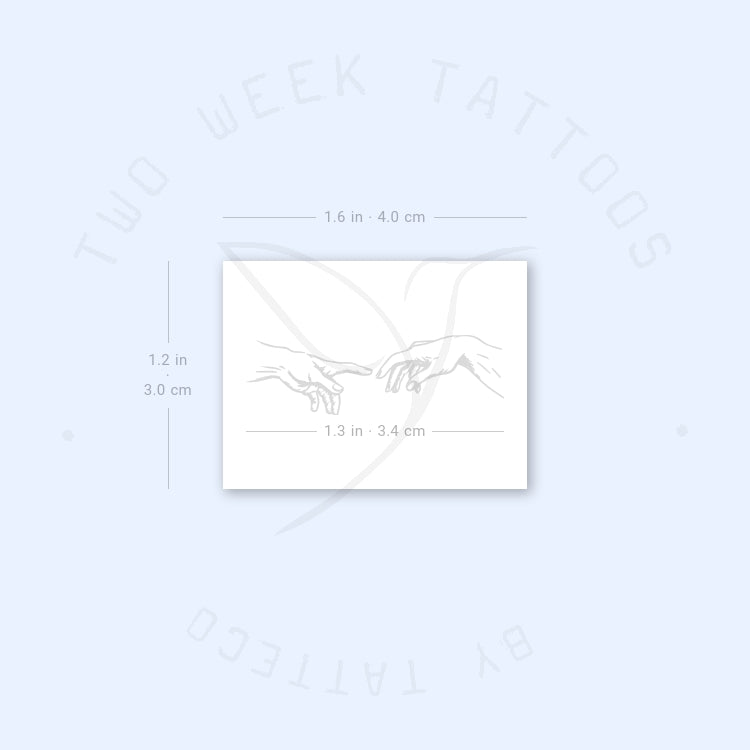 Small Creation Of Adam Hands Semi-Permanent Tattoo - Set of 2