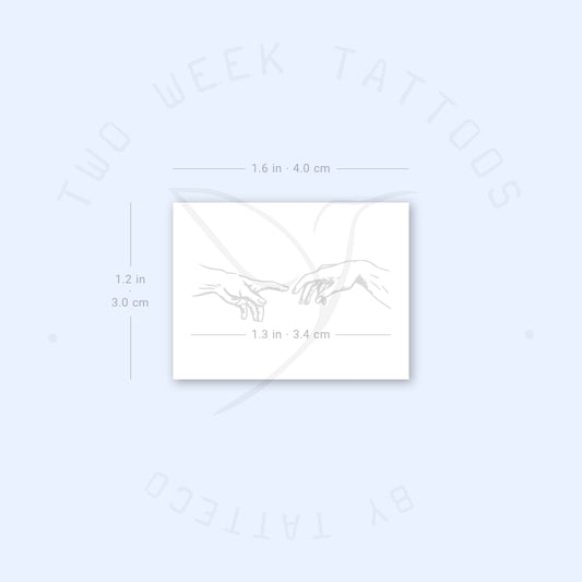 Tatuaje semipermanente "Creación de las manos de Adán" (juego de 2)