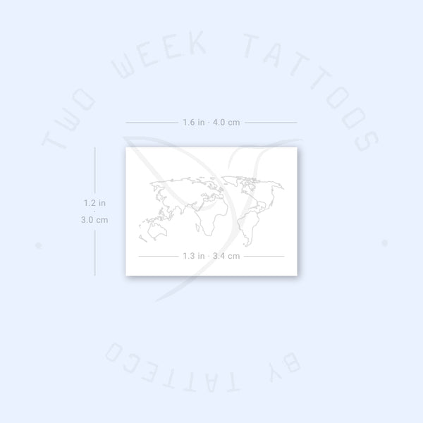 Small World Map Semi-Permanent Tattoo - Set of 2
