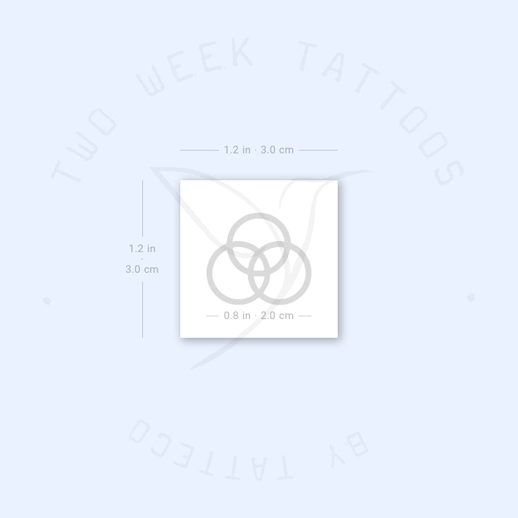 Borromean Rings Semi-Permanent Tattoo - Set of 2