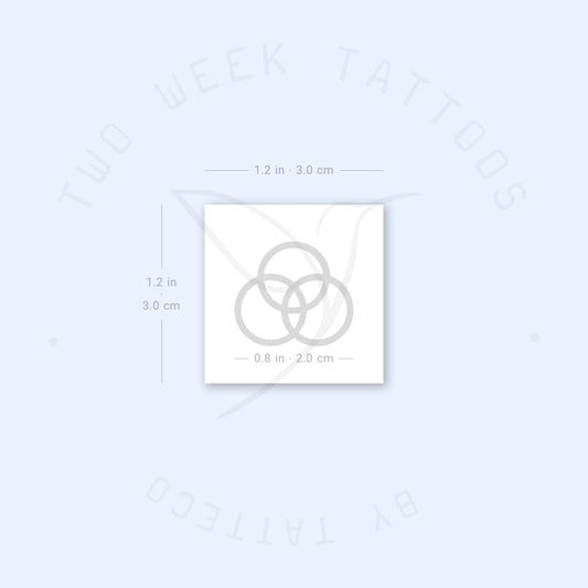 Tatuaje semipermanente de anillos borromeos (juego de 2)