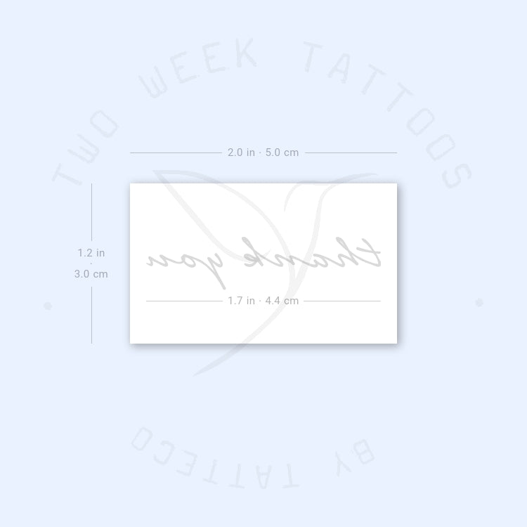 Thank You Semi-Permanent Tattoo - Set of 2