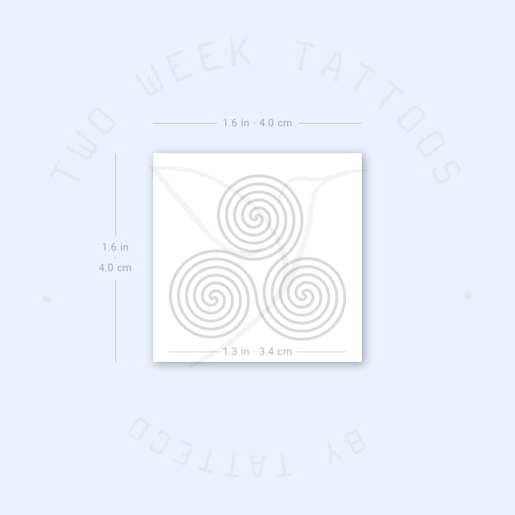 Tatuaje semipermanente Triskelion - Símbolo de triple espiral - Juego de 2