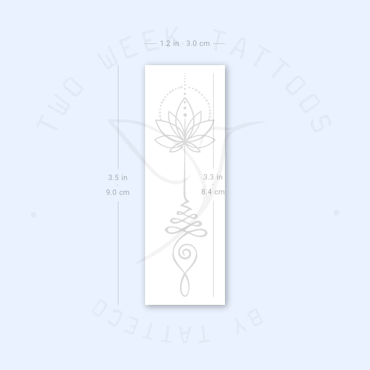 Lotus Unalome Semi-Permanent Tattoo - Set of 2