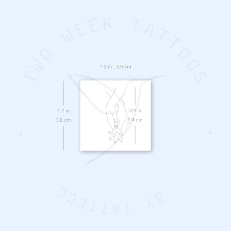 Small Holding Hands Semi-Permanent Tattoo - Set of 2