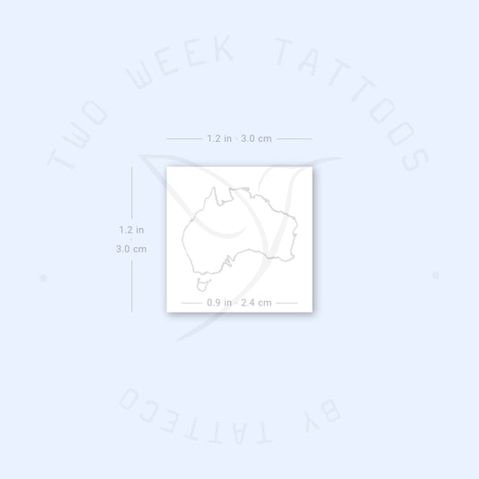 Tatuaje semipermanente del mapa de Australia (juego de 2)
