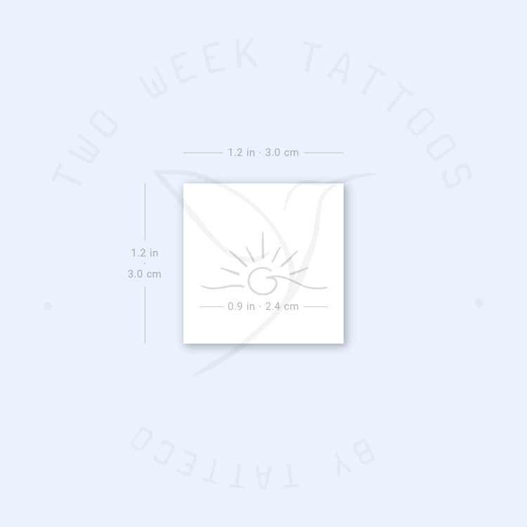 Tatuaje semipermanente de olas pequeñas al atardecer (juego de 2)