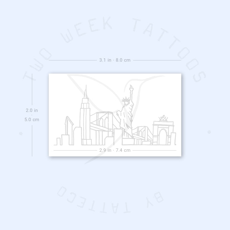 NYC Skyline Semi-Permanent Tattoo - Set of 2