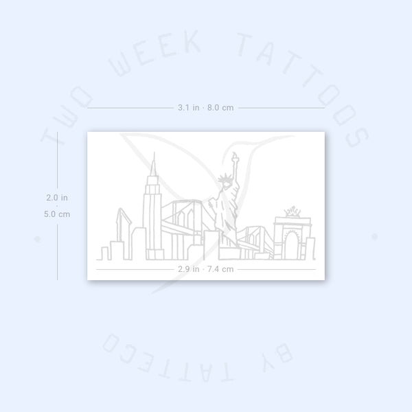 NYC Skyline Semi-Permanent Tattoo - Set of 2
