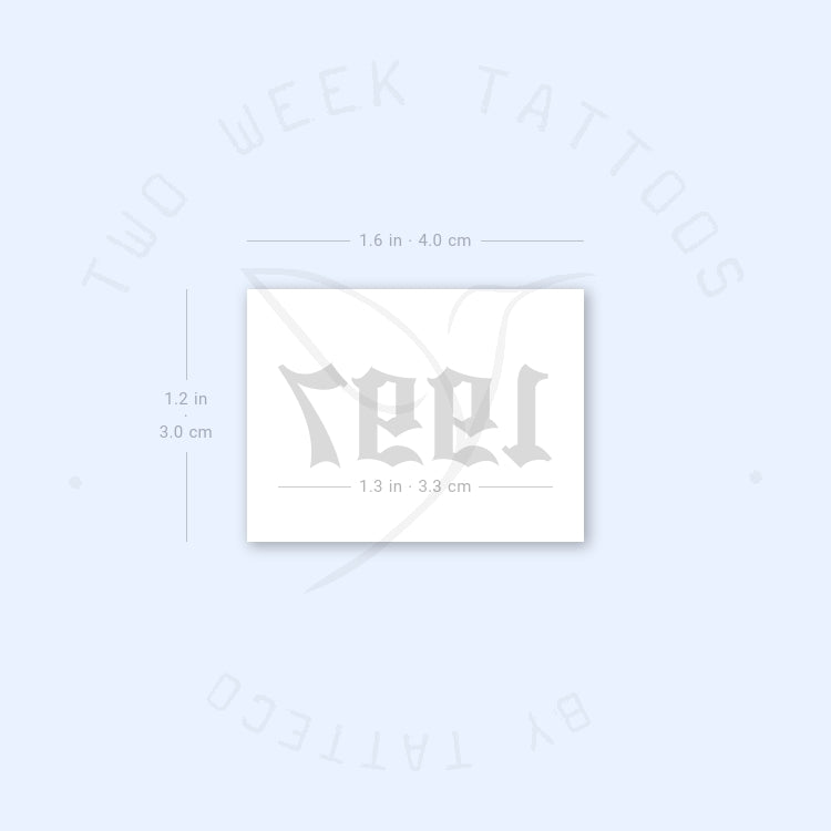 Gothic 1997 Birth Year Semi-Permanent Tattoo - Set of 2