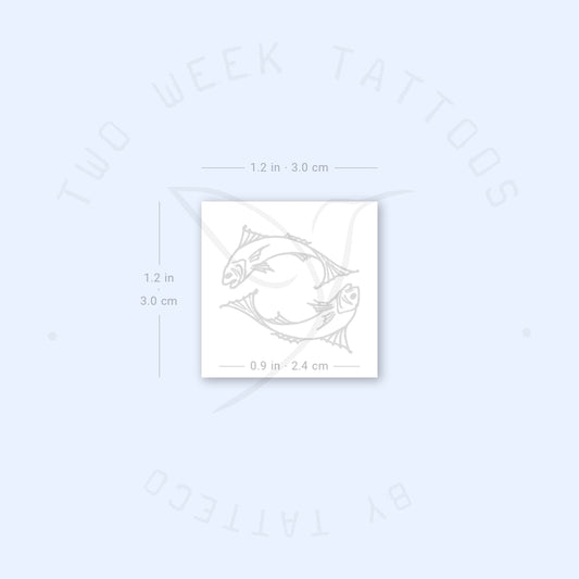 Tatuaje semipermanente de pareja de peces (juego de 2)