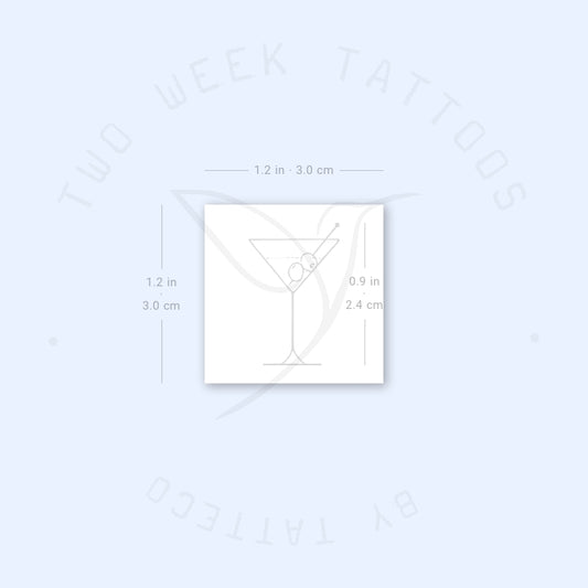 Martini Cocktail Semi-Permanent Tattoo - Set of 2