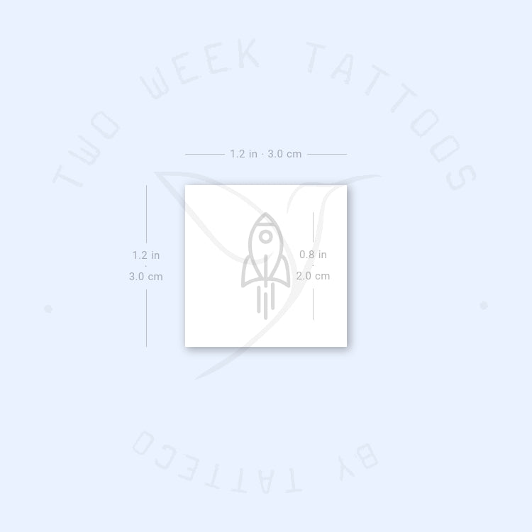 Minimalist Rocket Semi-Permanent Tattoo - Set of 2