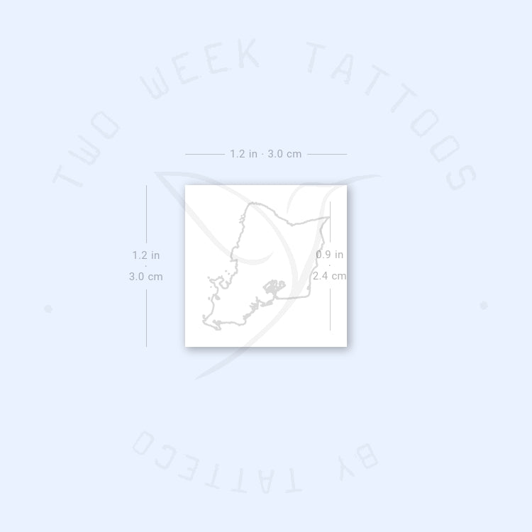 Oahu Map Semi-Permanent Tattoo - Set of 2