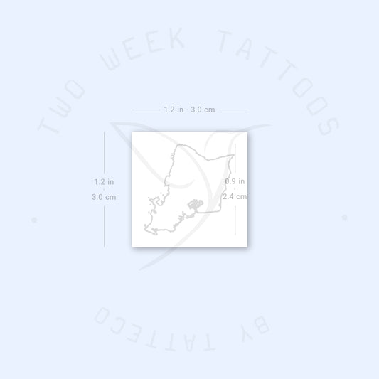 Tatuaje semipermanente del mapa de Oahu (juego de 2)