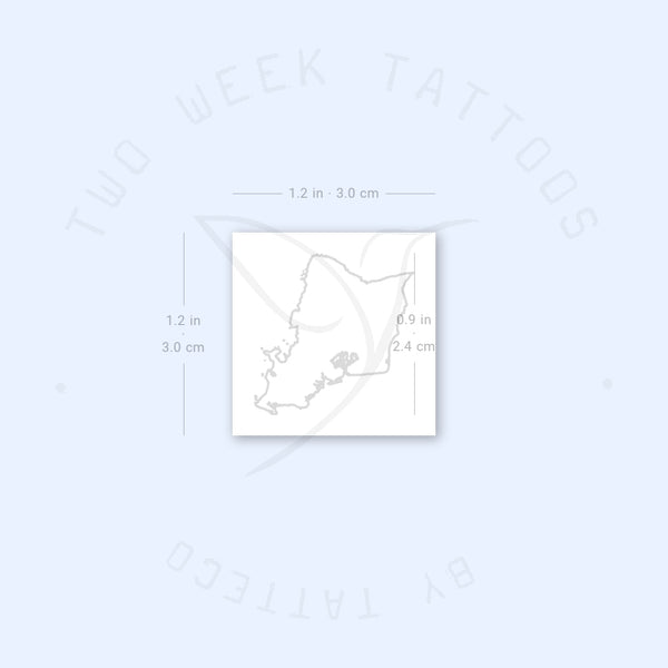 Oahu Map Semi-Permanent Tattoo - Set of 2