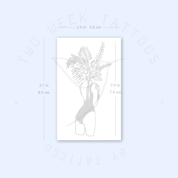 Flower Head Woman Semi-Permanent Tattoo - Set of 2